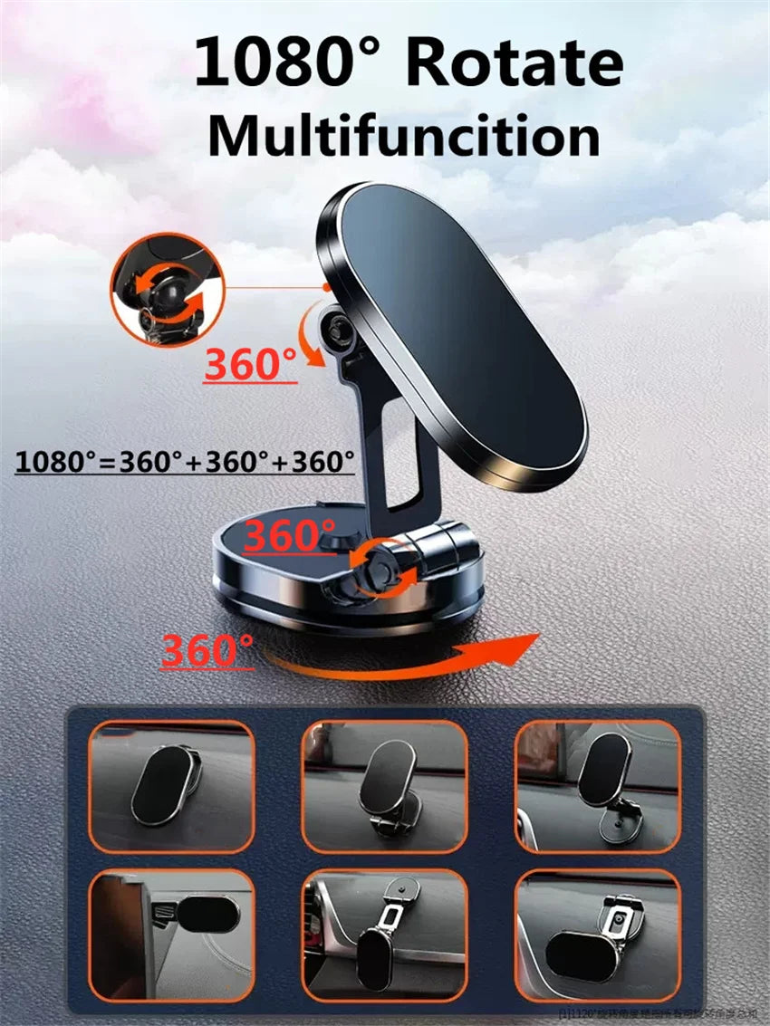 Soporte magnético para teléfono de coche con rotación de 1080°