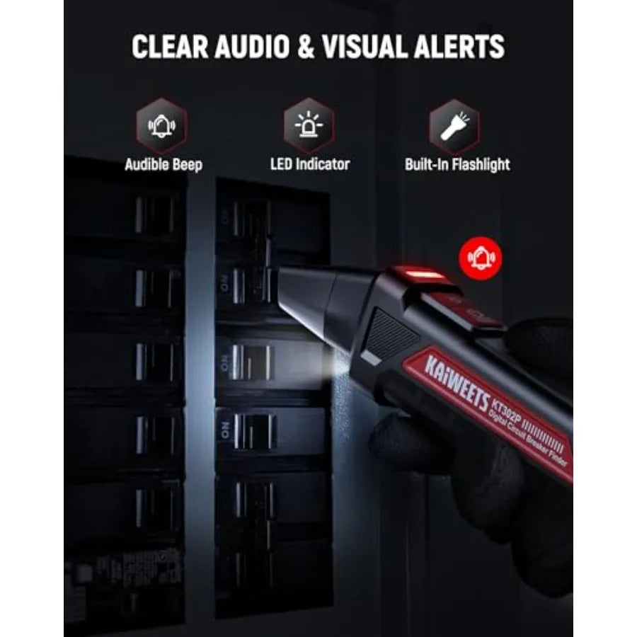 Digital Circuit Breaker Finder Tool Kit & GFCI Outlet Tester with LED Indicators