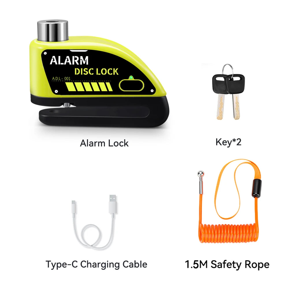 120dB Motorcycle Disc Brake Alarm Lock