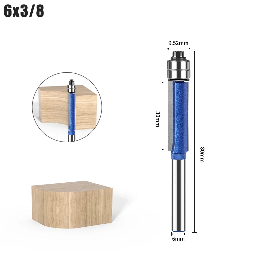 Flush Trim Router Bit with Dual Bearings
