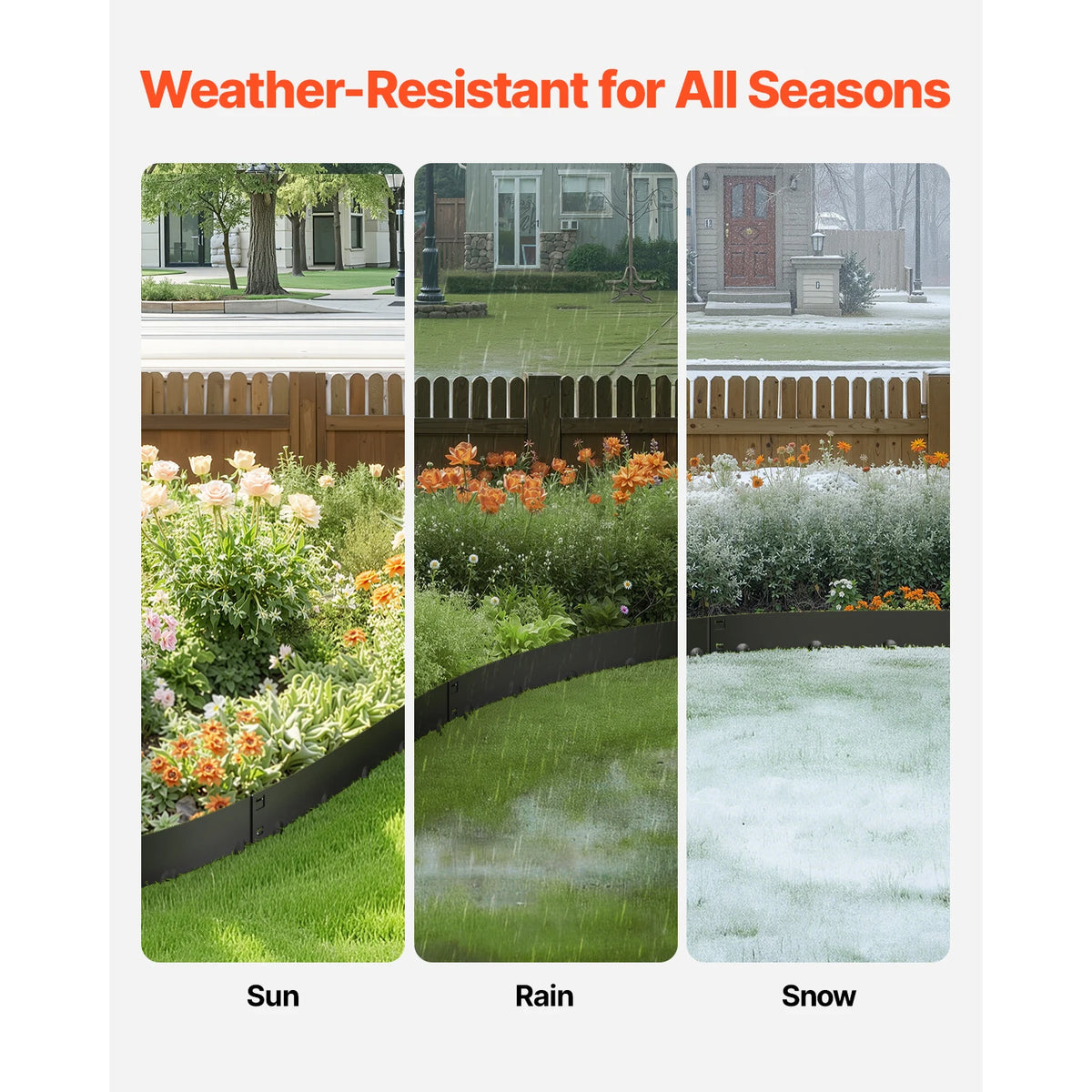 SucceBuy Flexible Steel Landscape Edging (5-Pack, 39x3")