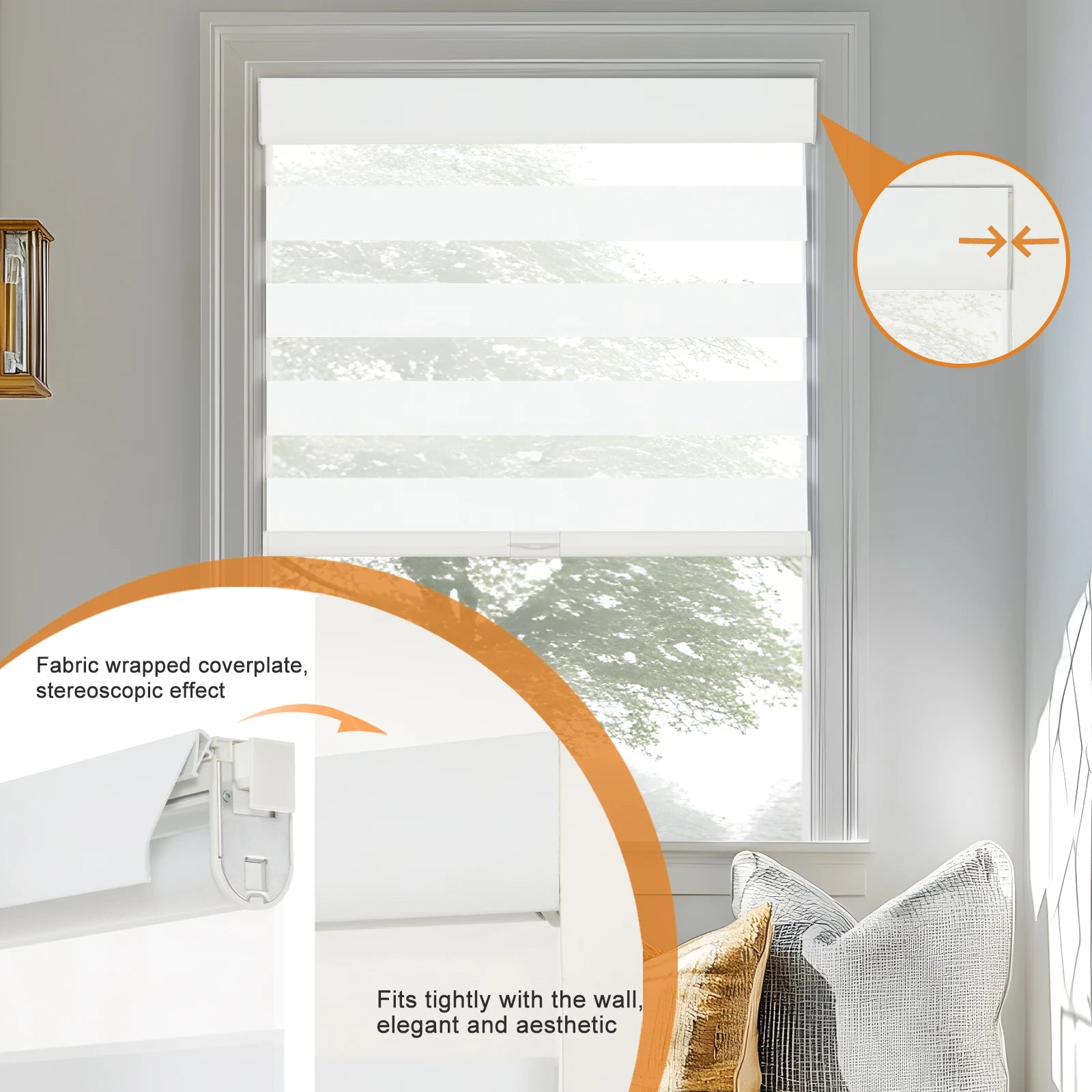 No-Drill Cordless Zebra Blinds