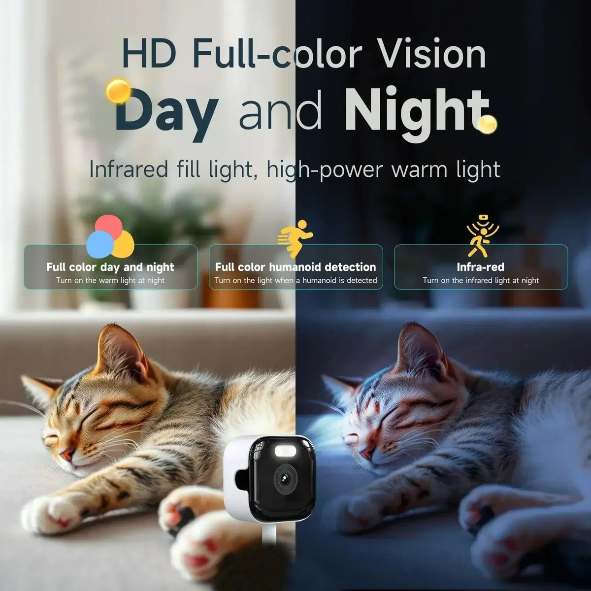 3MP Window WiFi Security Camera with Color Night Vision