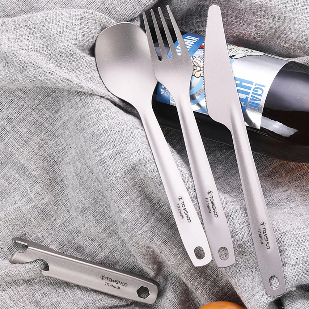 4-in-1 Titanium Camping Cutlery Set