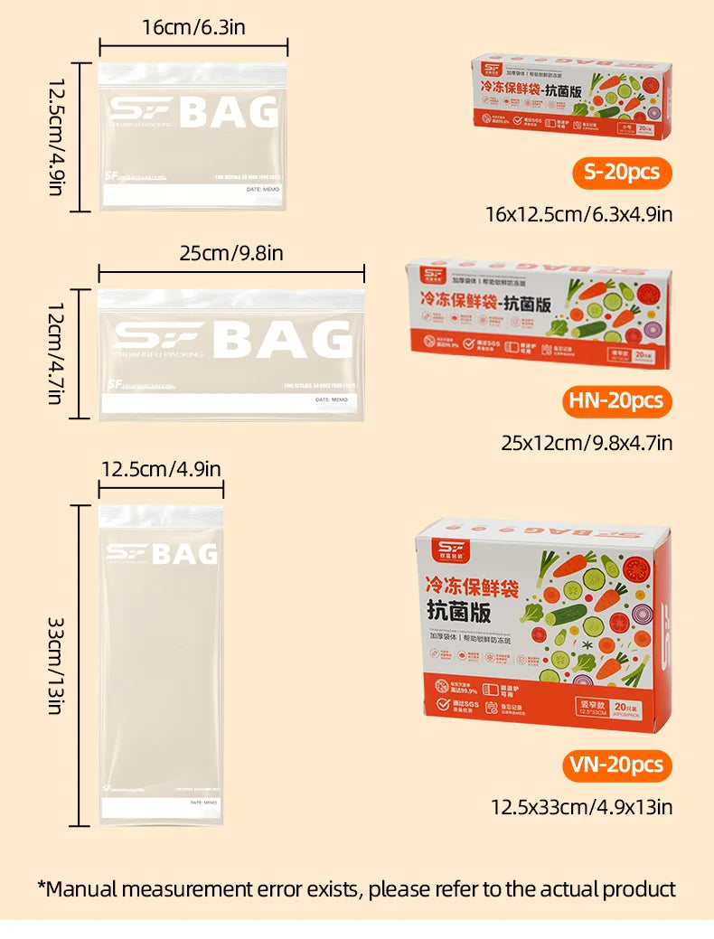 Reusable Double-Seal Food Storage Bags