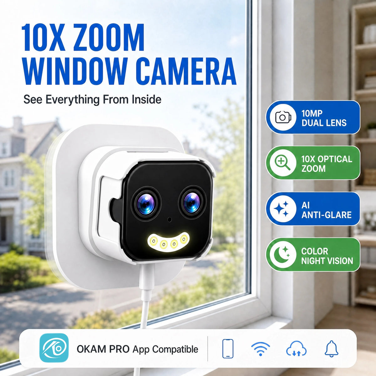 PRO 5MP Dual-Lens WiFi Security Camera with 10X Zoom