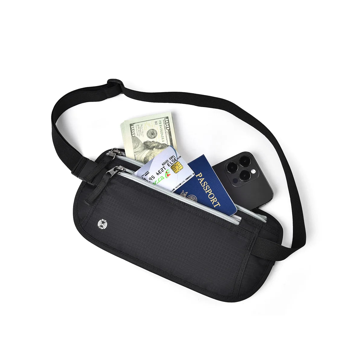 RFID Travel Money Belt Passport Holder