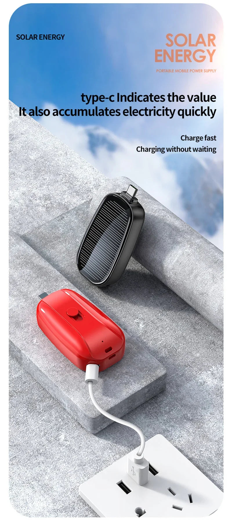 SolarKey Mini Power Bank 1200mAh
