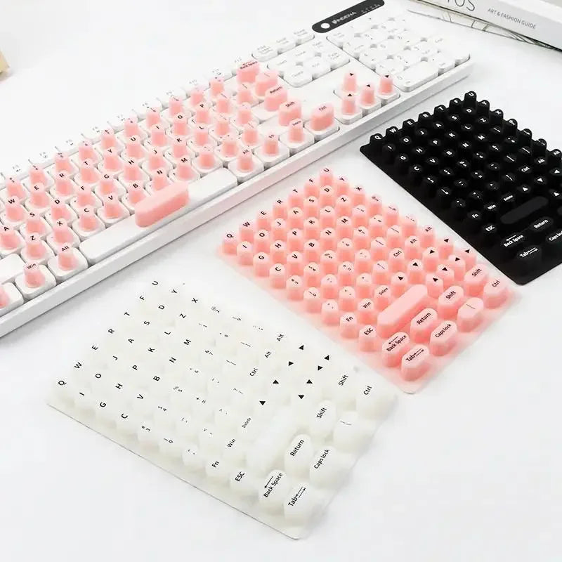 70PCS Raised Silicone Keyboard Stickers for Long Nails