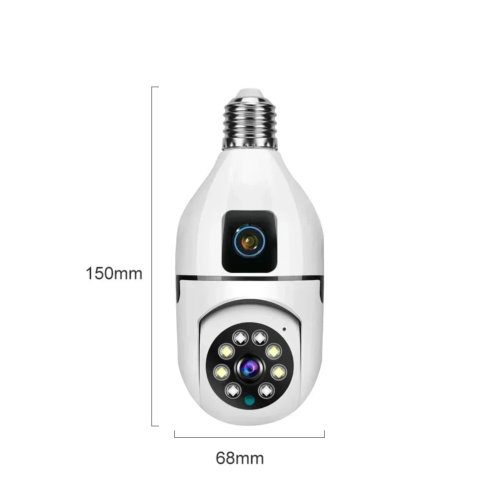 8MP Dual-Lens E27 WiFi Security Camera