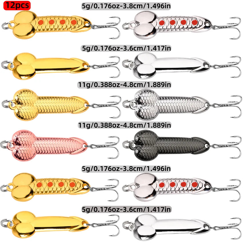 12PCS Metal Fishing Spoon Lure Set