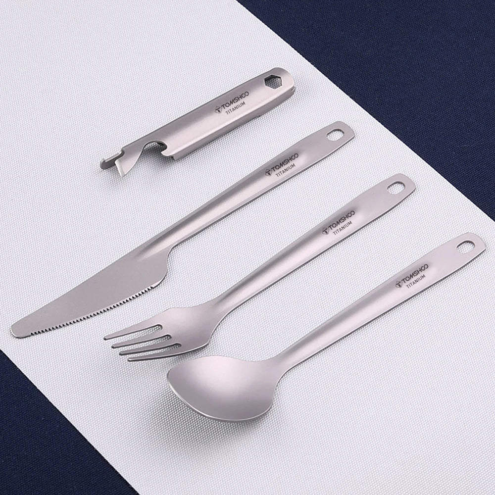 4-in-1 Titanium Camping Cutlery Set