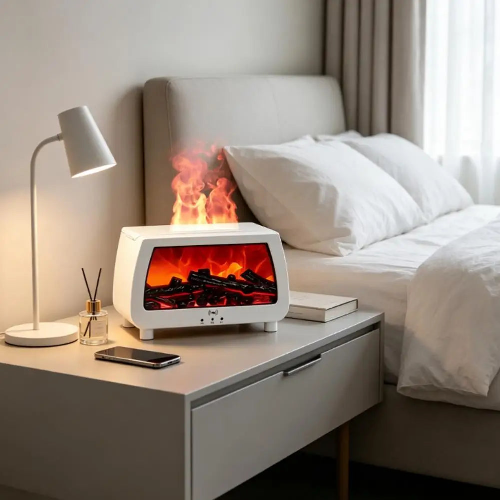 Flame Effect Ultrasonic Aroma Diffuser with LED Lights