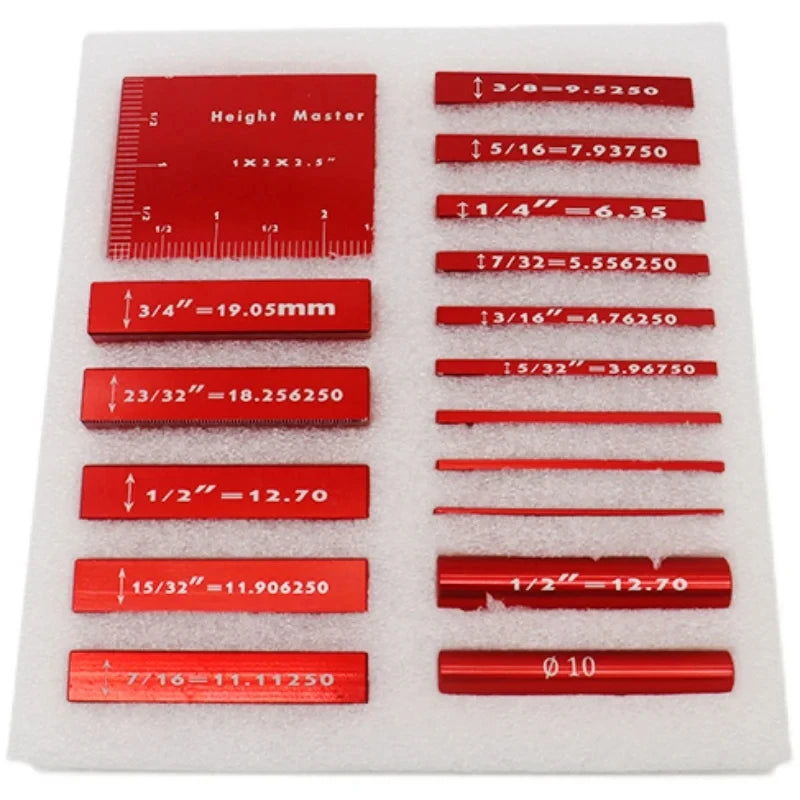 17-Piece Precision Aluminum Setup Block Bar Gauge Set