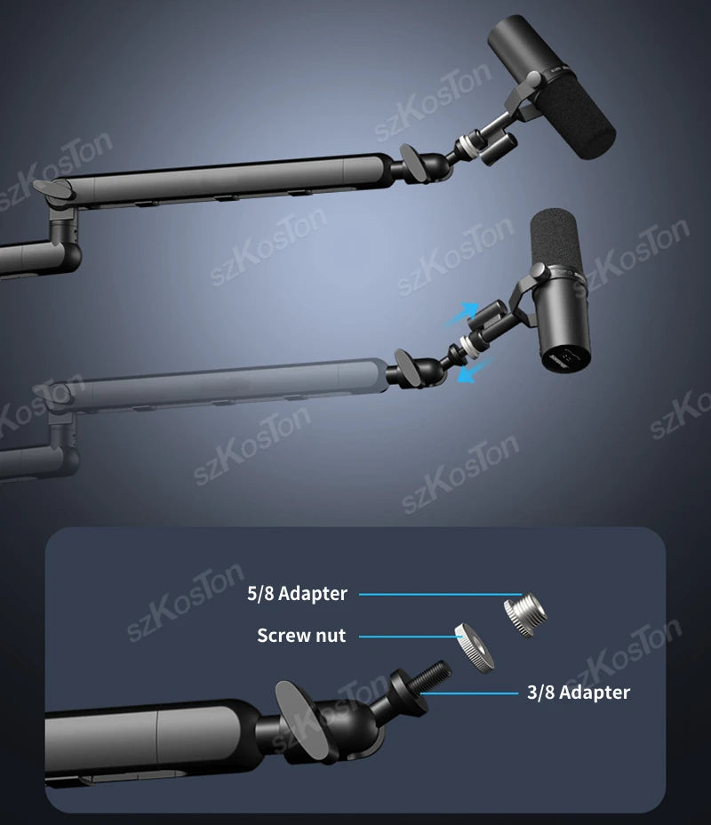 Professional Low-Profile Adjustable Microphone Boom Arm