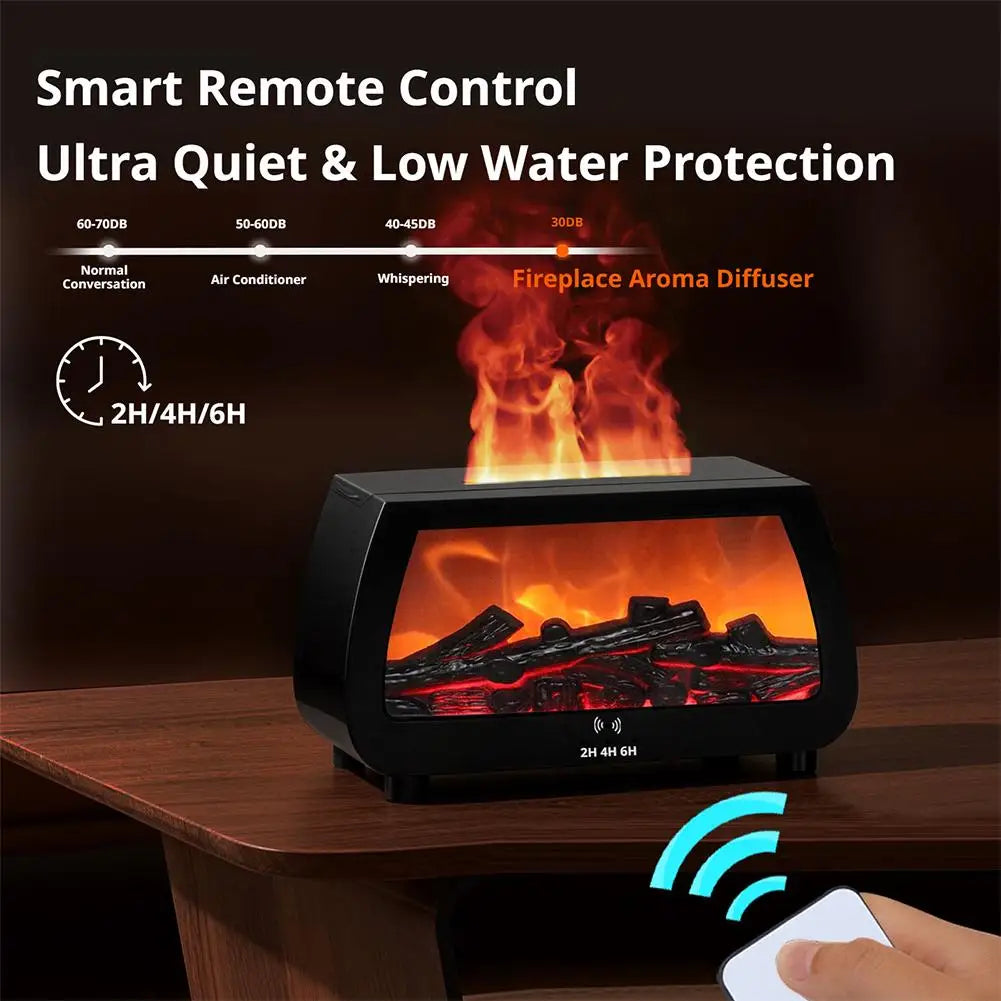 Flame Effect Ultrasonic Aroma Diffuser with LED Lights