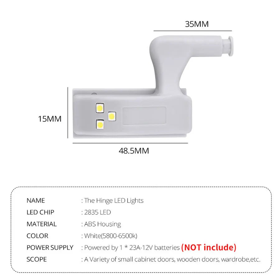 10-Pack LED Cabinet Hinge Lights