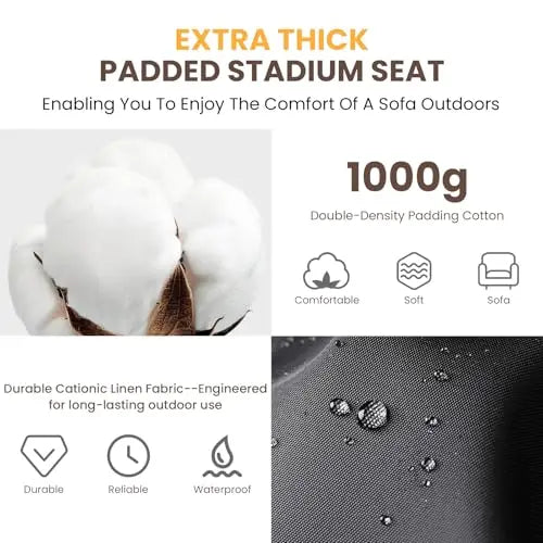 (2-Pack) 25" Heated Stadium Seats β Sofa-Style Comfort Anywhere