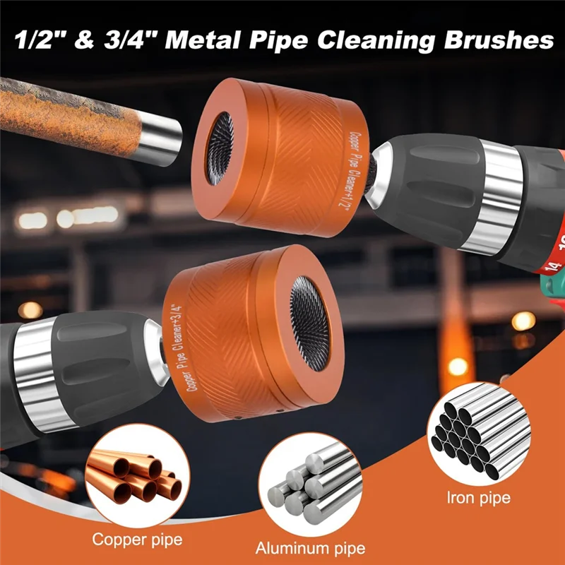 2-Piece Copper Pipe Cleaner Set – 1/2" & 3/4"