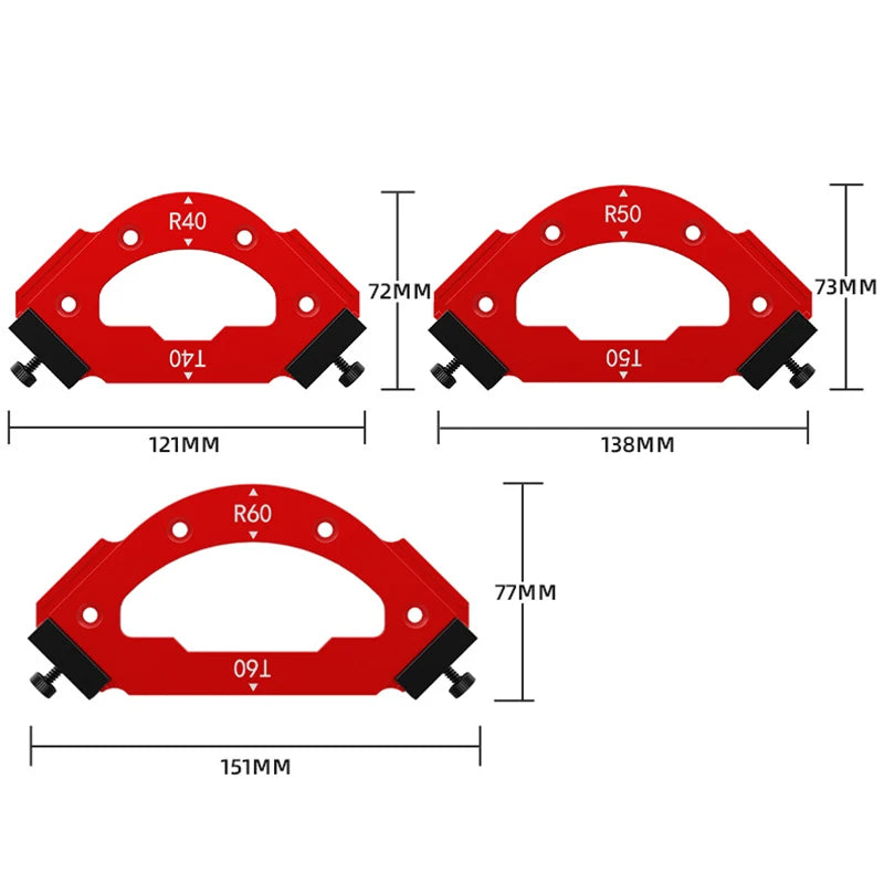 Aluminum Corner Radius Jig Router Template for Woodworking