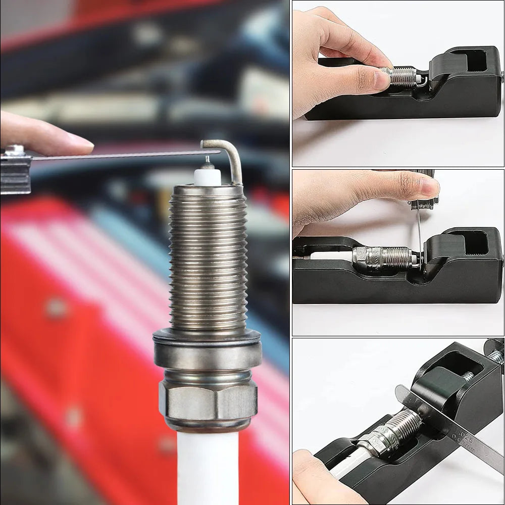 Universal CNC Aluminum Spark Plug Gap Tool Set with Feeler Gauge