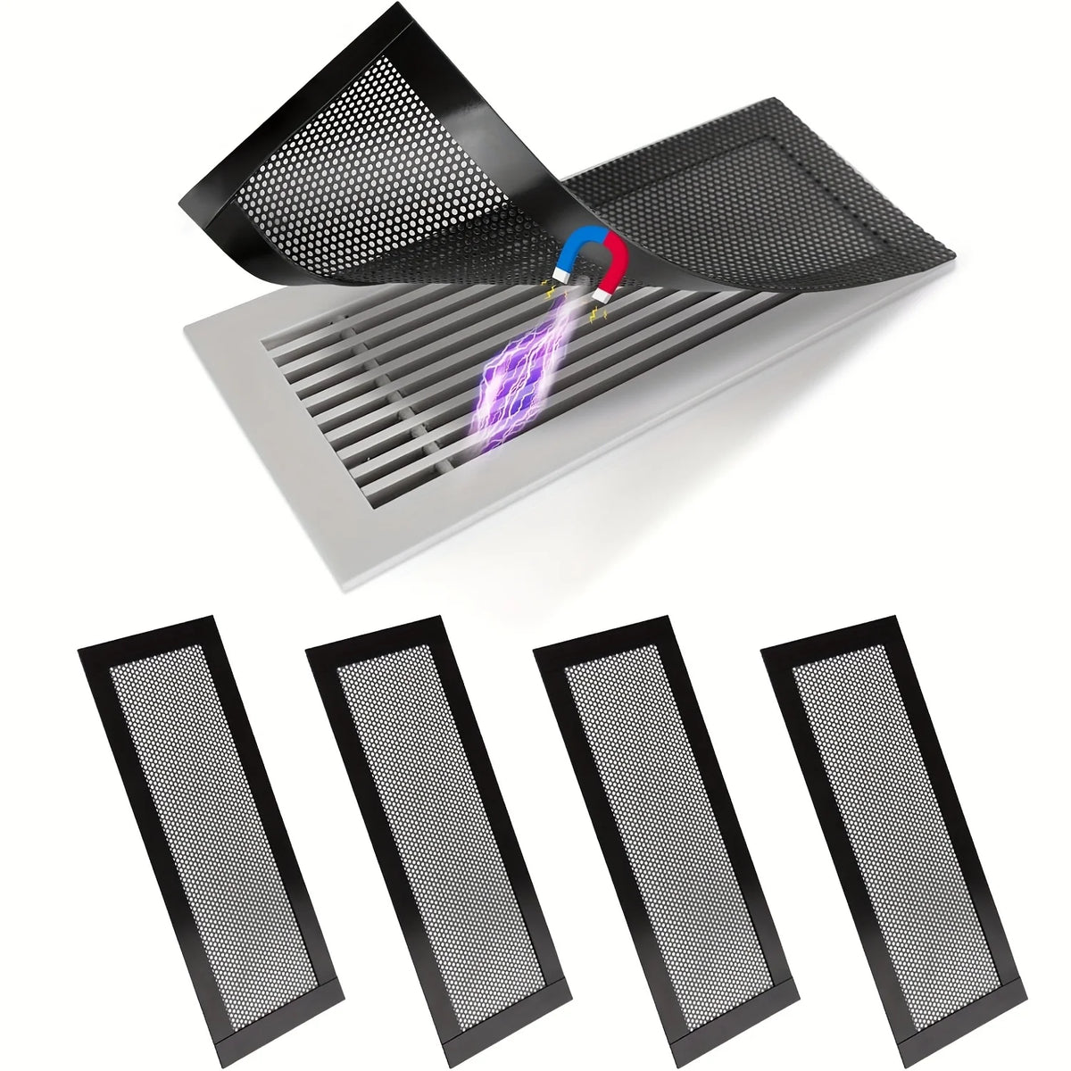 4Pcs Magnetic Mesh Air Vent Cover Filters (10x4")
