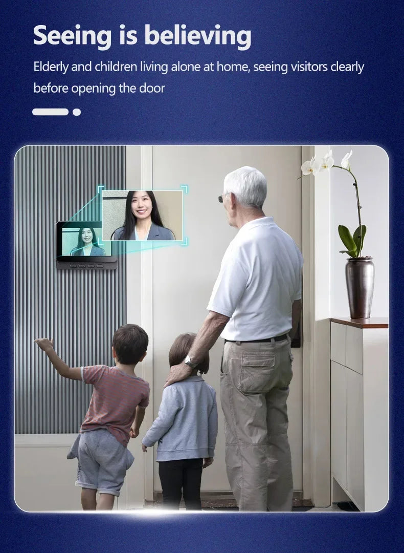Wireless Video Doorbell with 4.3" Indoor Monitor
