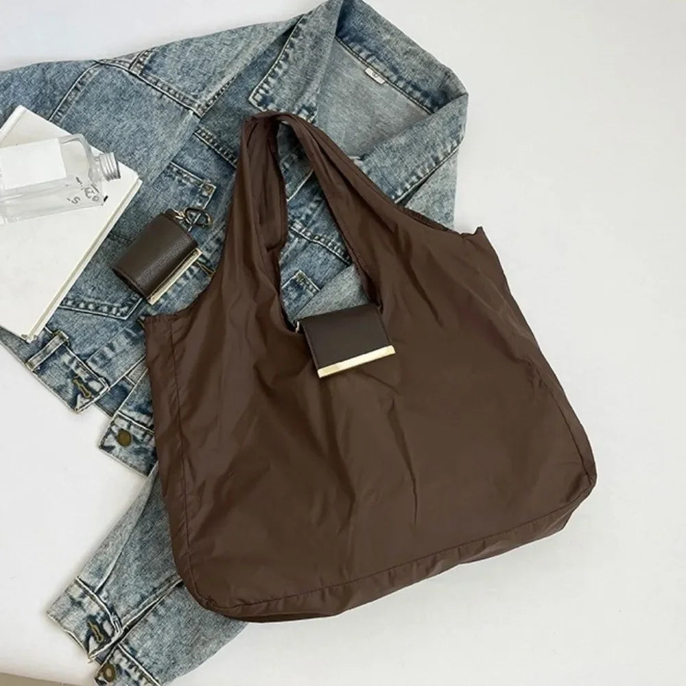 Foldable Reusable Shopping Tote Bag with Keychain