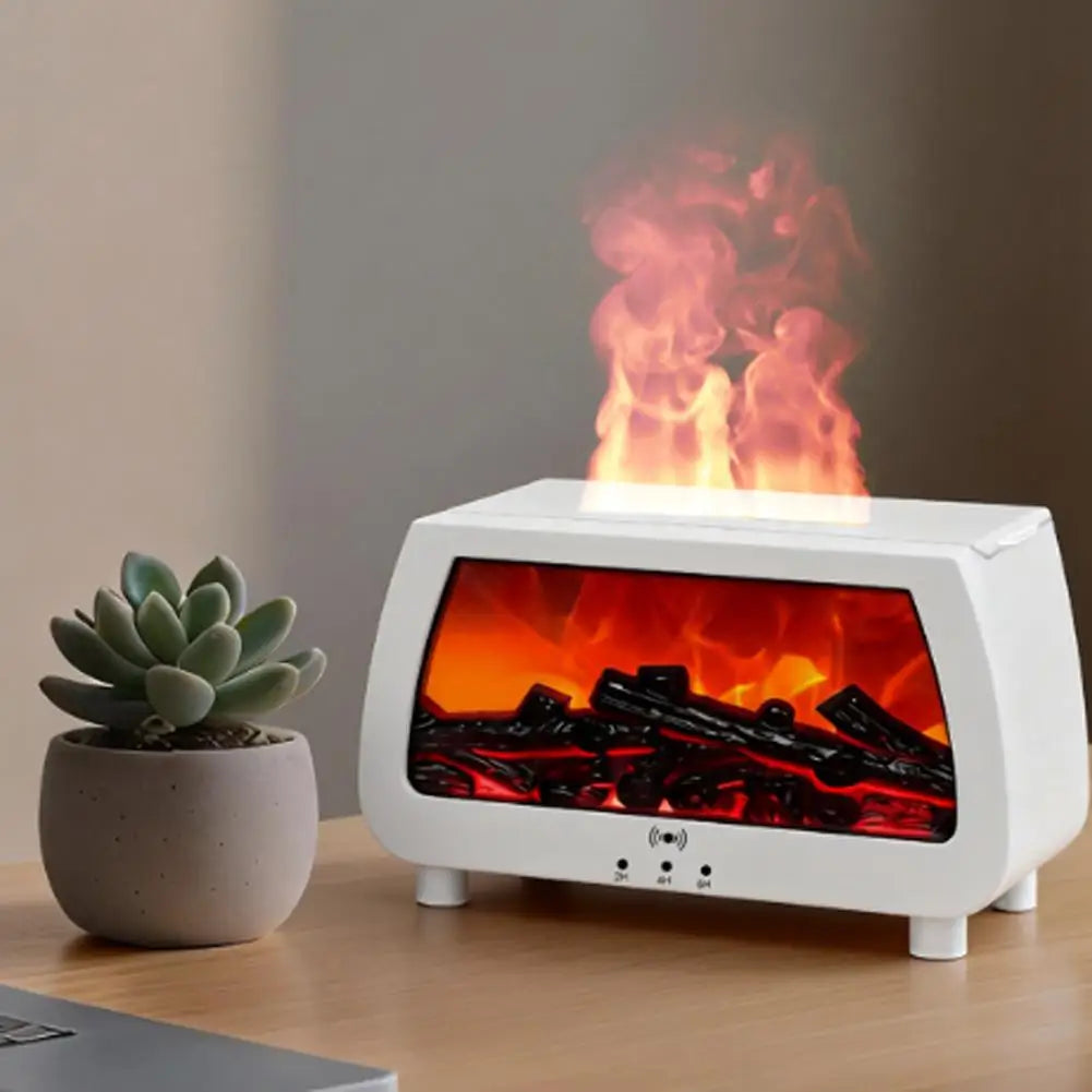 Flame Effect Ultrasonic Aroma Diffuser with LED Lights