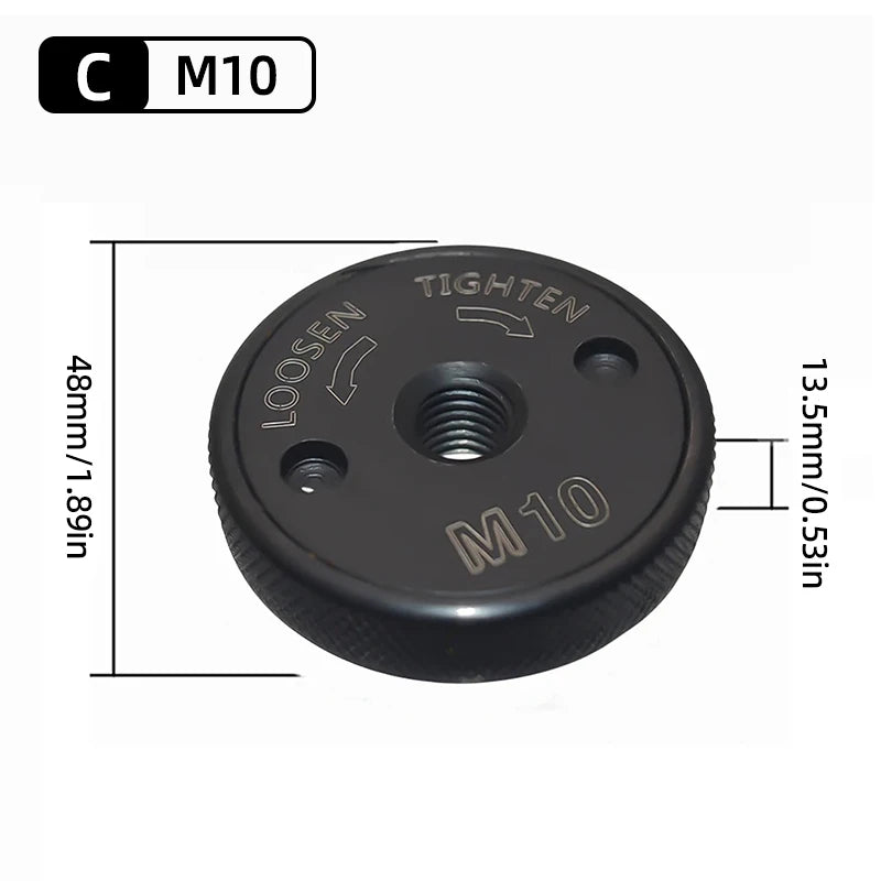 Quick-Lock Angle Grinder Nut for M10/M14 Grinders
