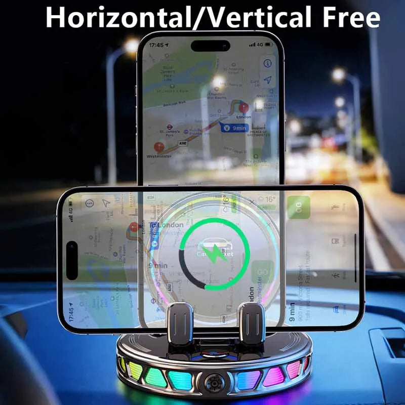 15W Auto-Clamping Wireless Car Charger with RGB Lights