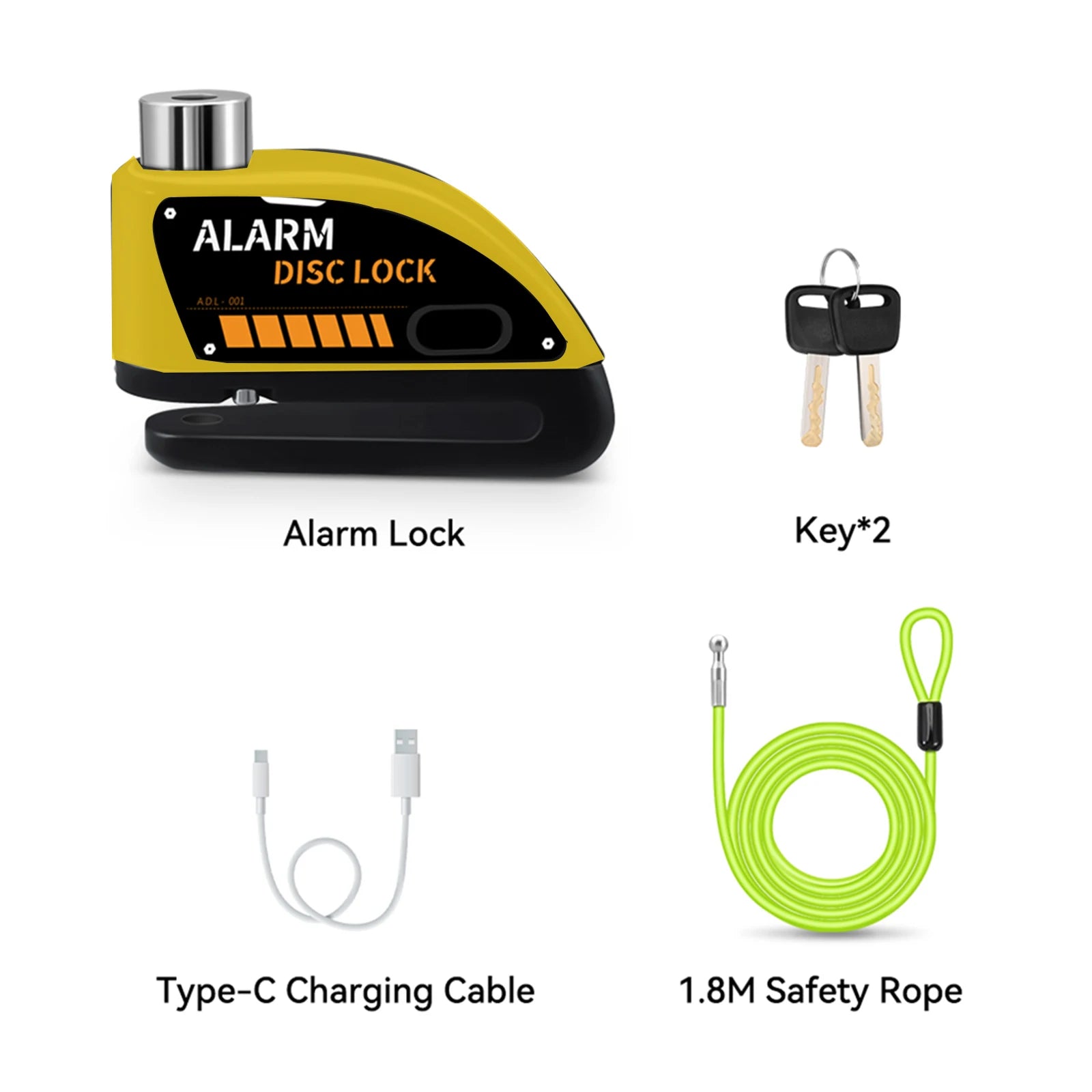 120dB Motorcycle Disc Brake Alarm Lock