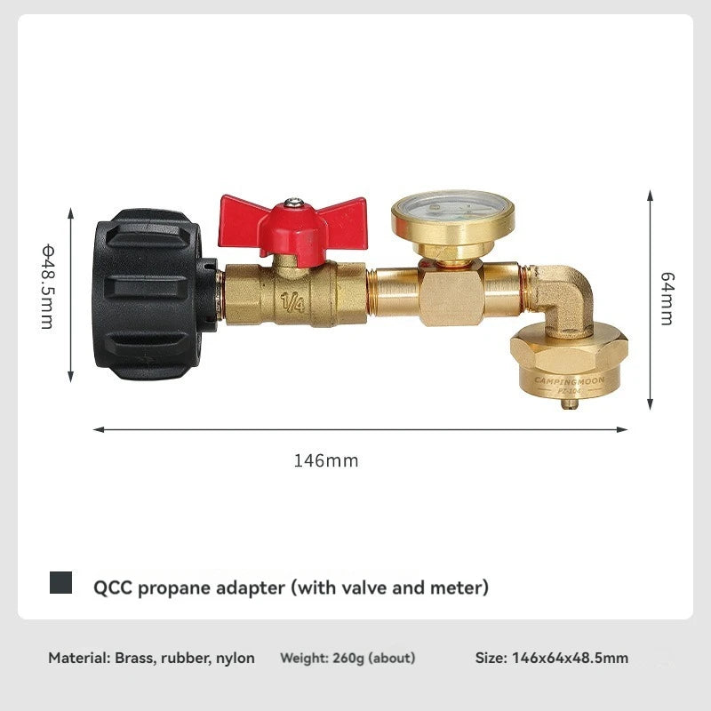 Propane Tank Refill Adapter with Gauge