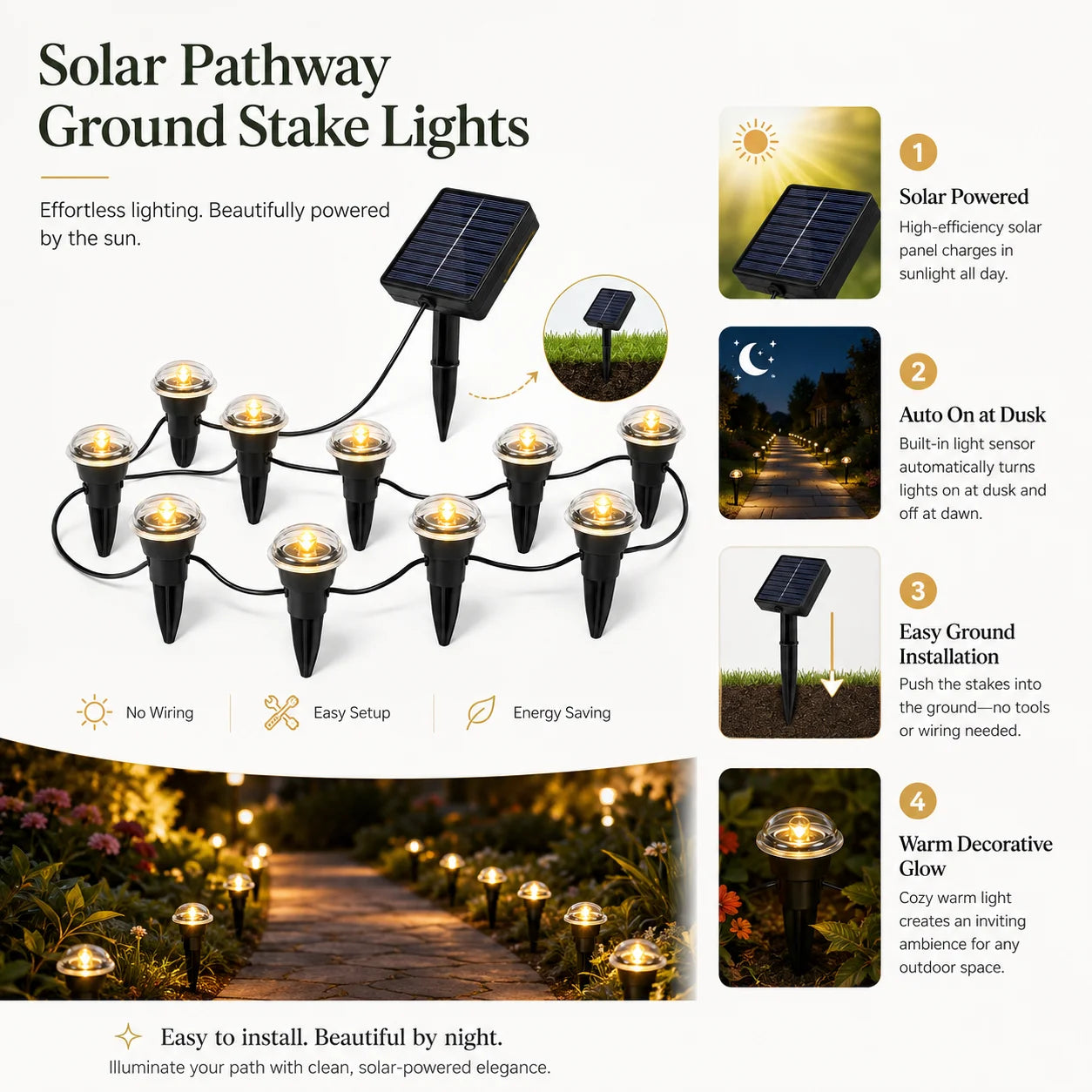 Solar Ground Stake Pathway Lights