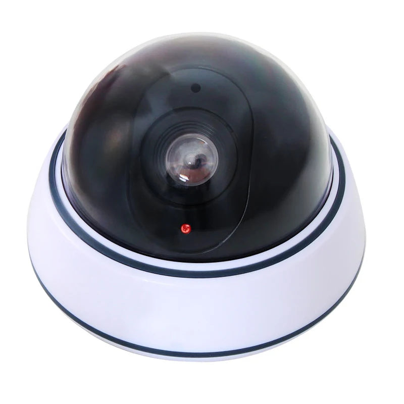 Dummy Dome Security Camera with Red LED Light