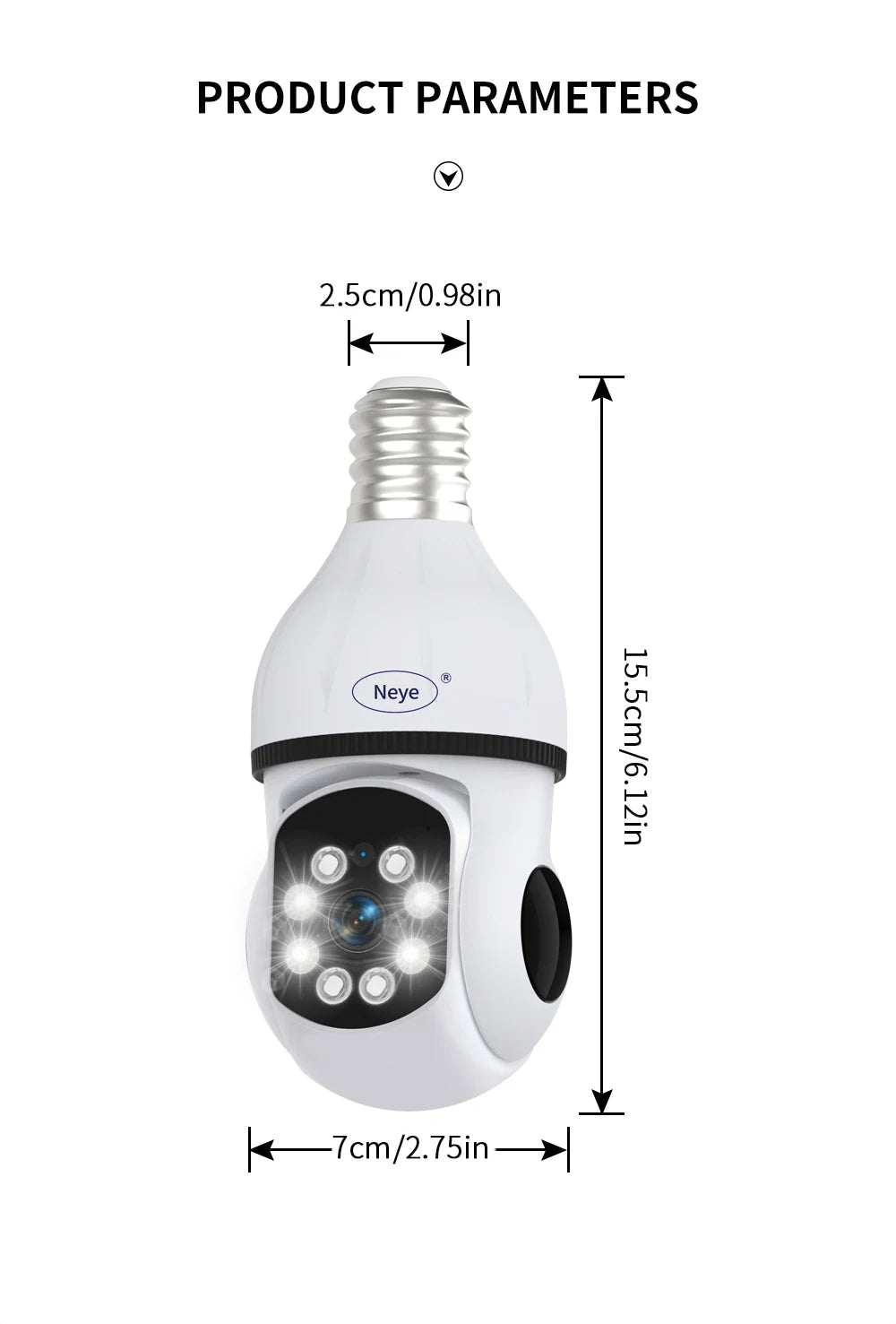 360° E27 WiFi Light Bulb Security Camera