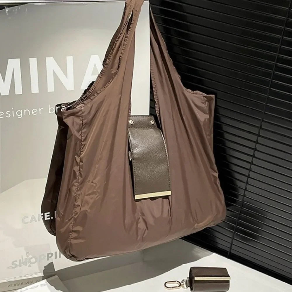 Foldable Reusable Shopping Tote Bag with Keychain