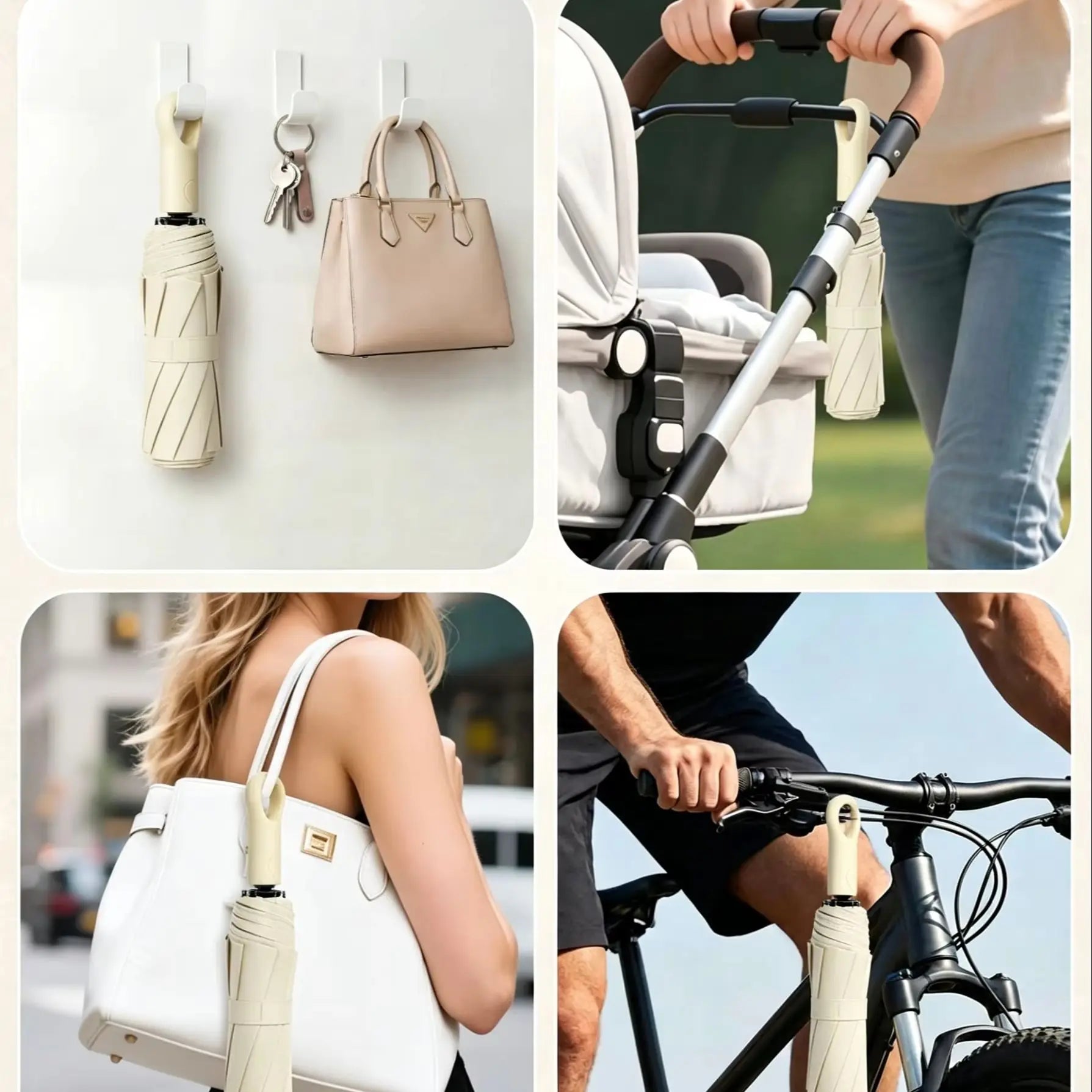 Automatic Compact Travel Umbrella with Ring Buckle