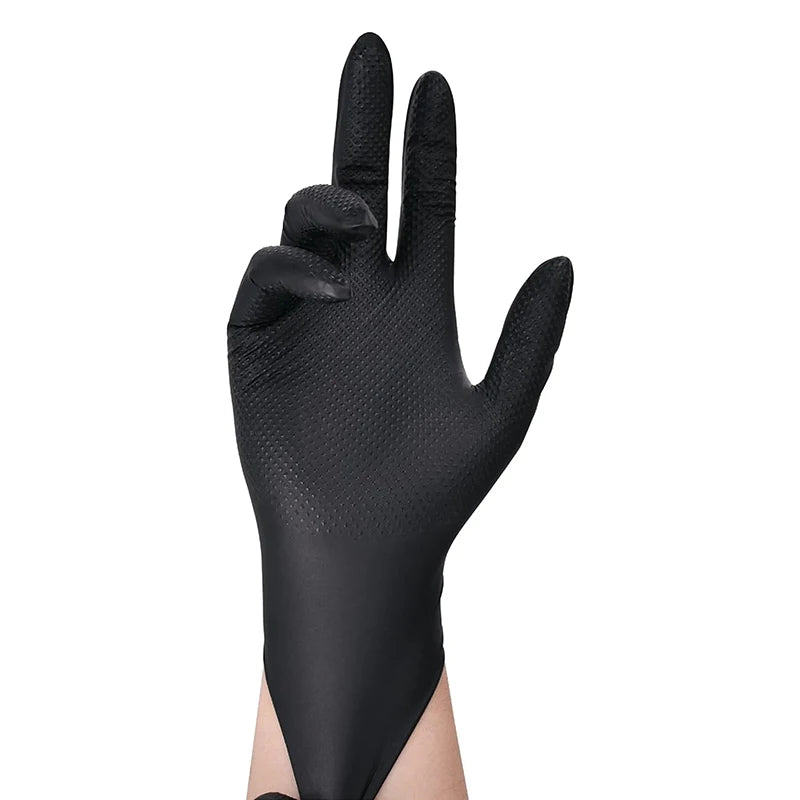 Heavy Duty Black Nitrile Gloves - Premium Quality