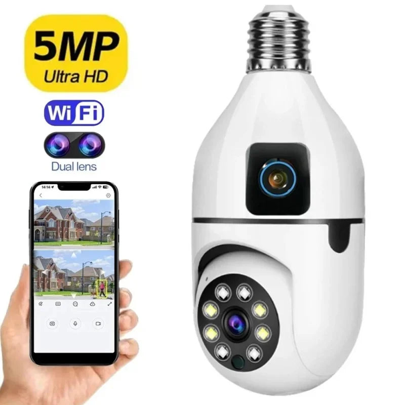8MP Dual-Lens E27 WiFi Security Camera