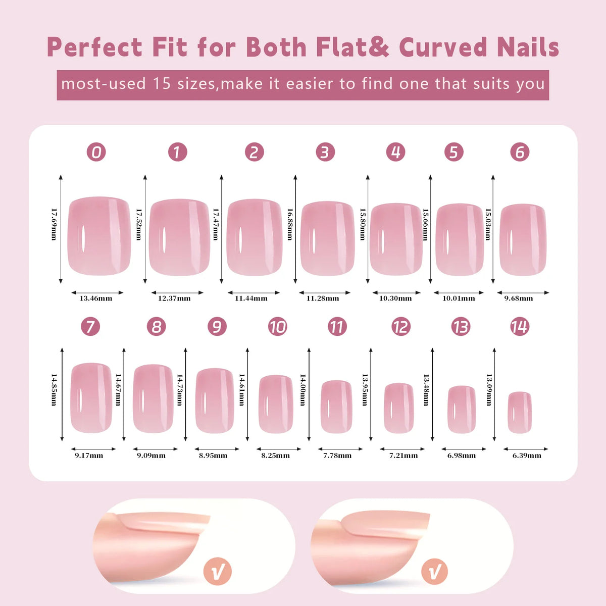 150 piezas de uñas postizas almendradas color nude – estilo ballet