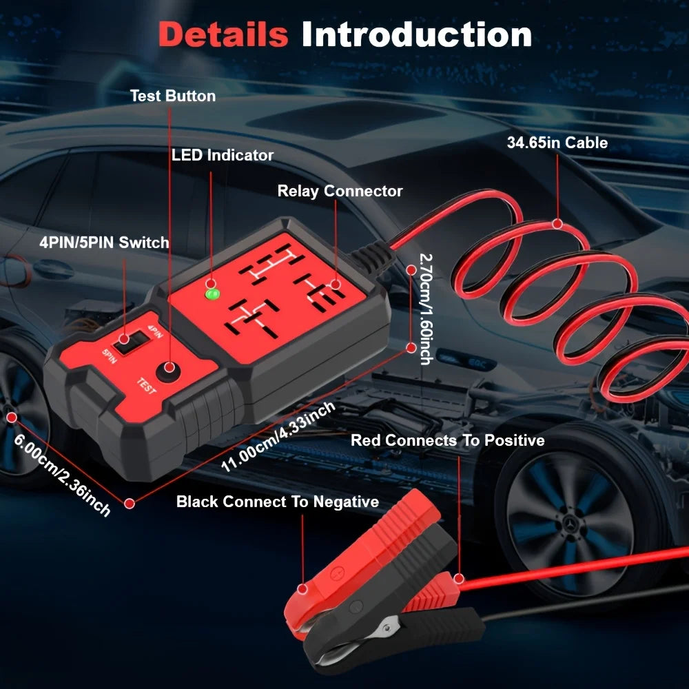 12V Car Relay & Battery Tester