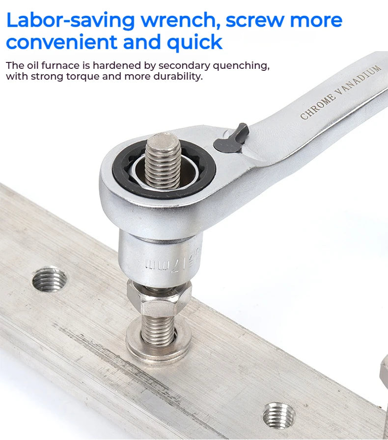 Pass-Through Ratchet Socket Wrench Set