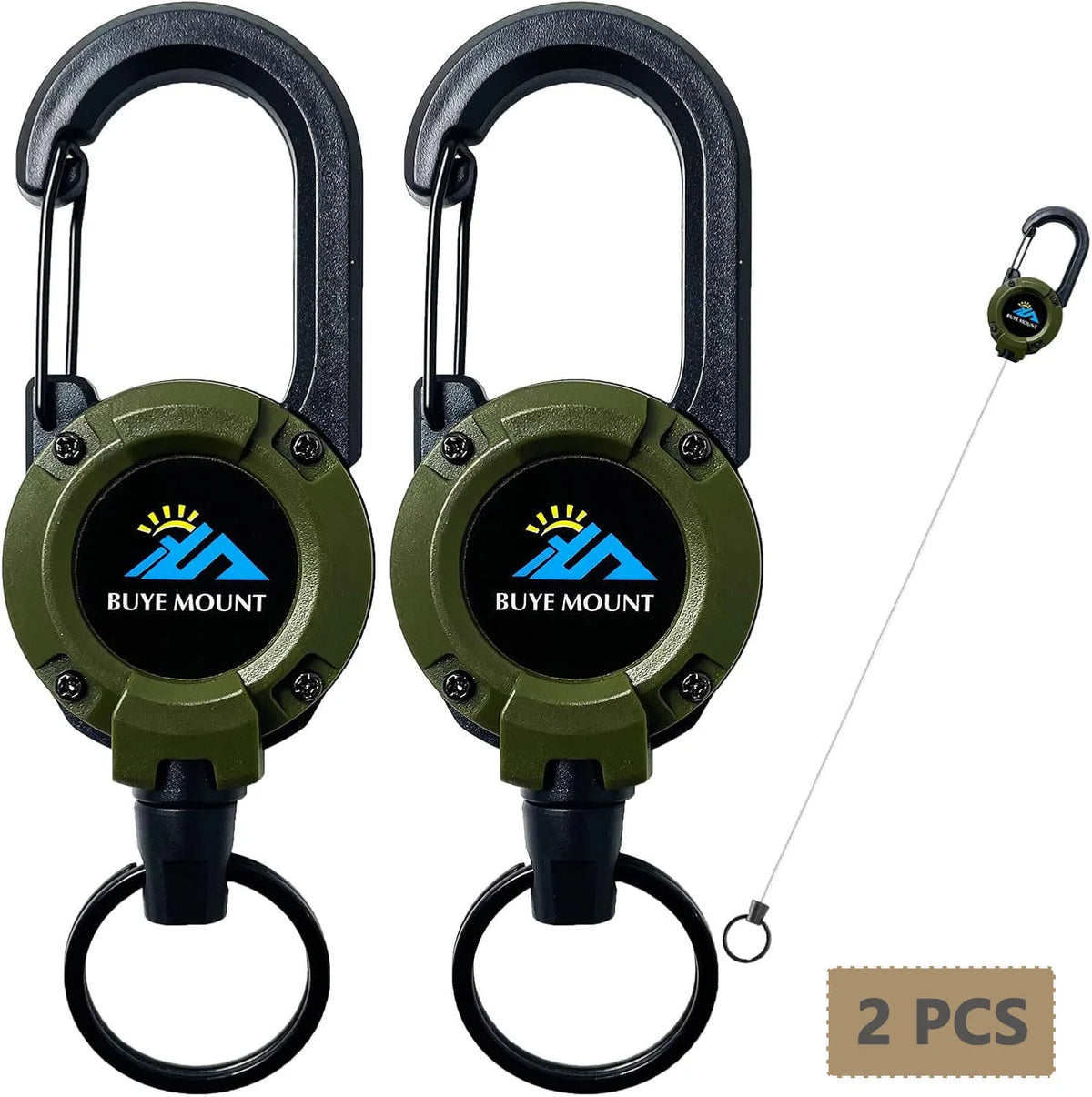 2-Pack Heavy-Duty Retractable Tactical Keychain