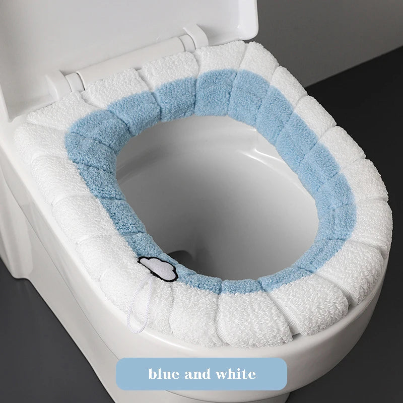 Soft Plush Toilet Seat Cover with Handle – Warm & Reusable