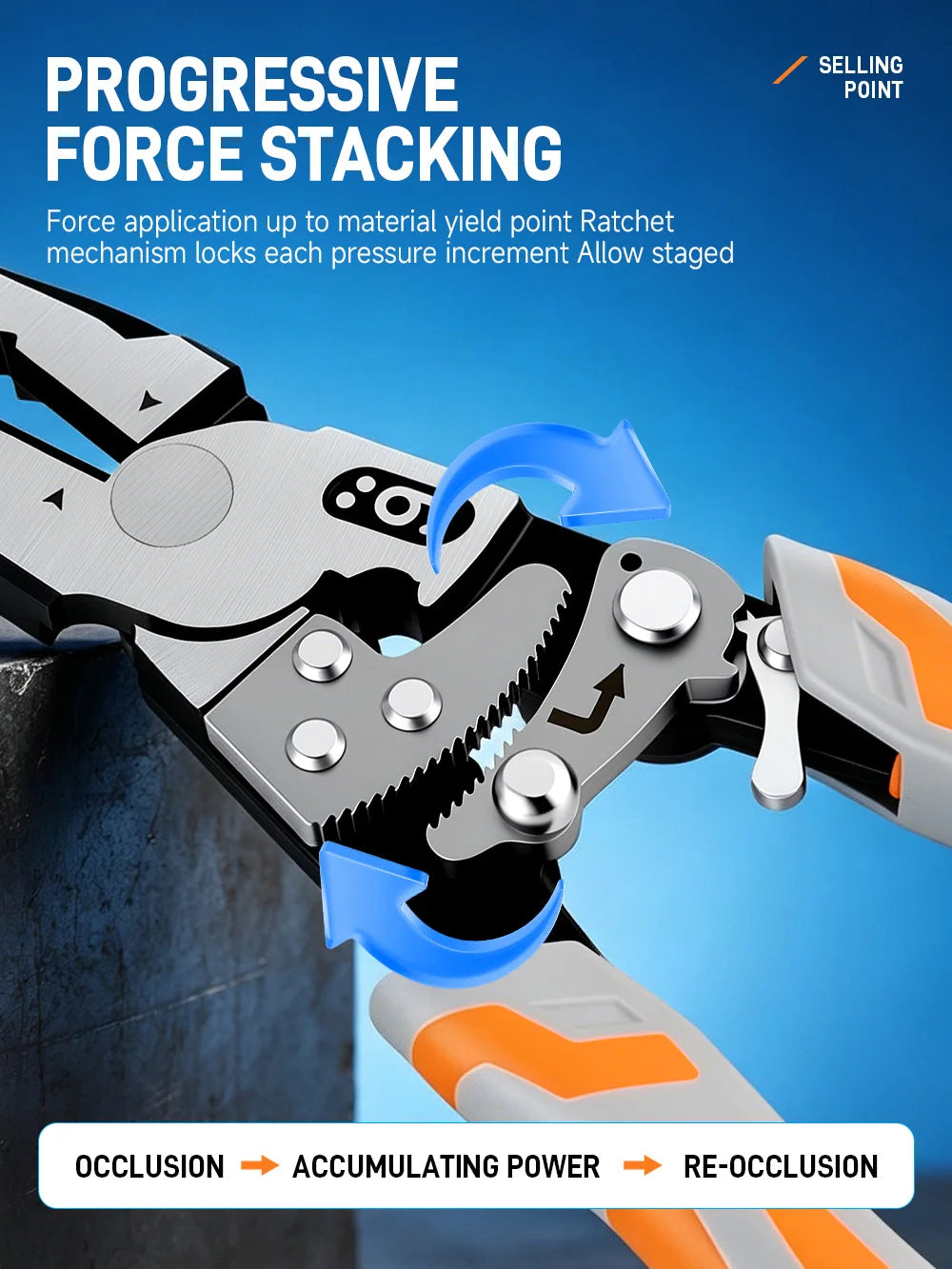 Self-Locking Ratchet Wire Cutter Pliers