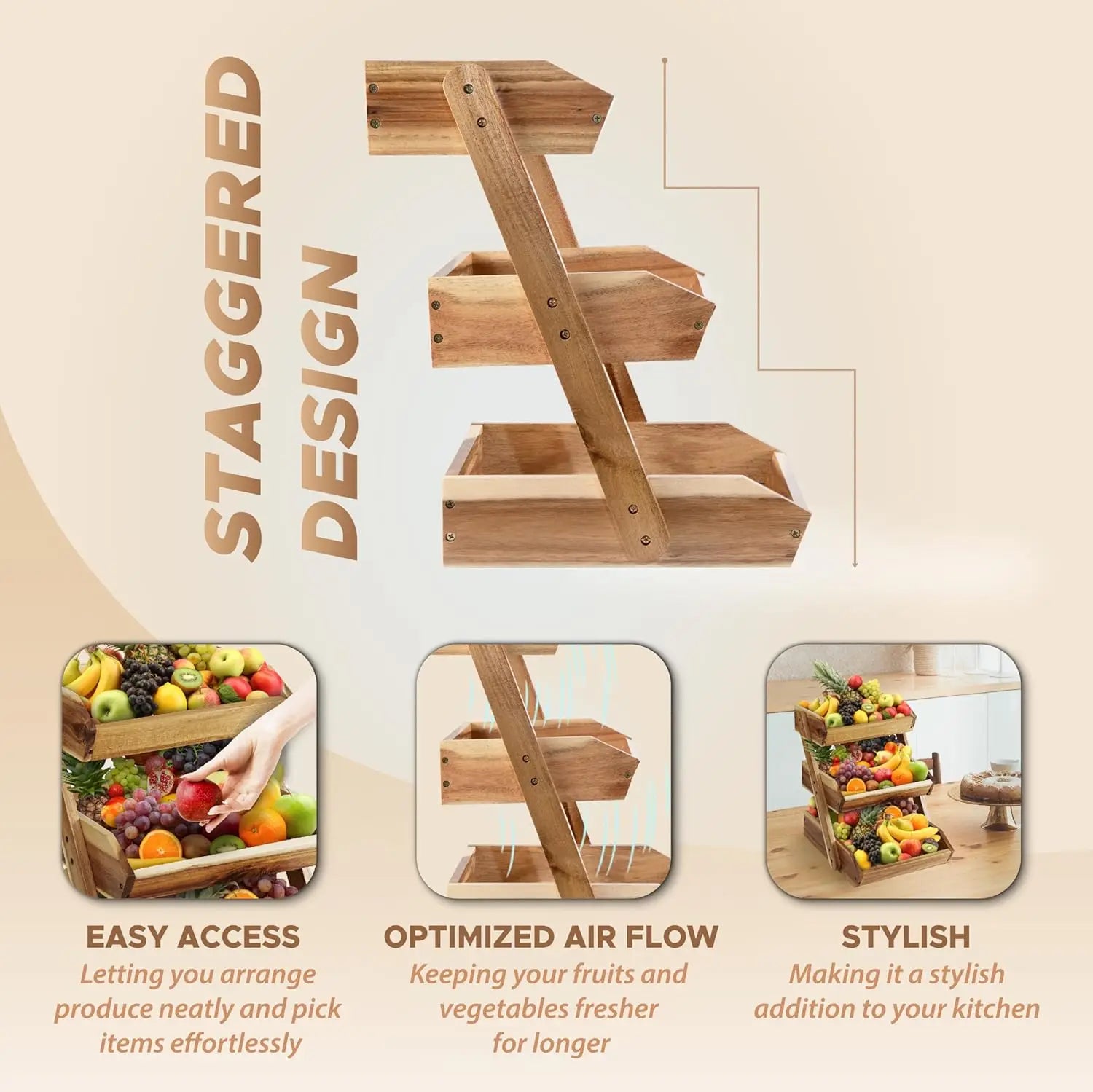 Fruit & Veggie Basket Stand