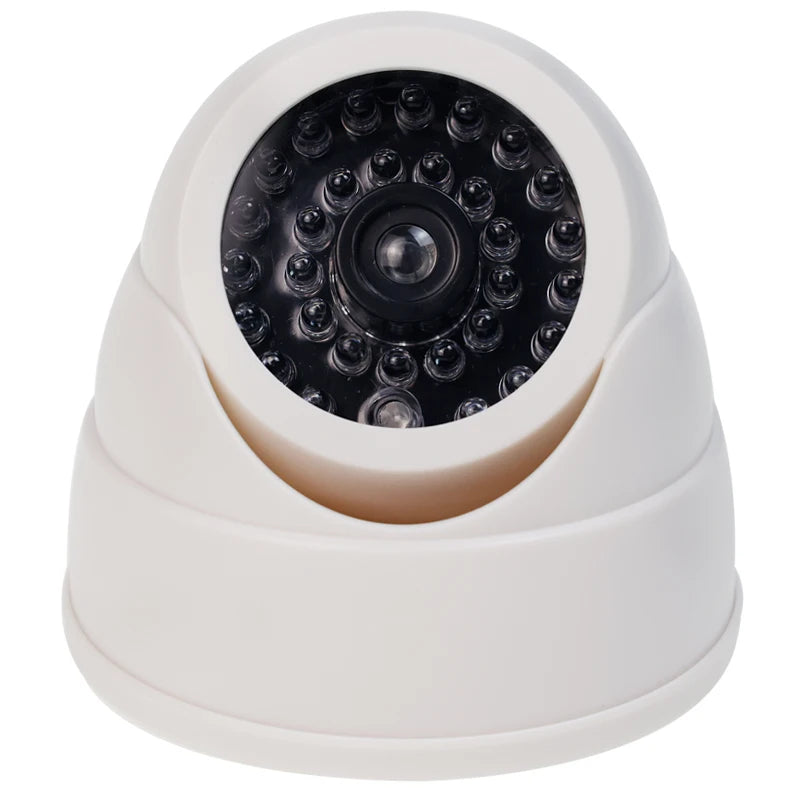 Dummy Dome Security Camera with Red LED Light