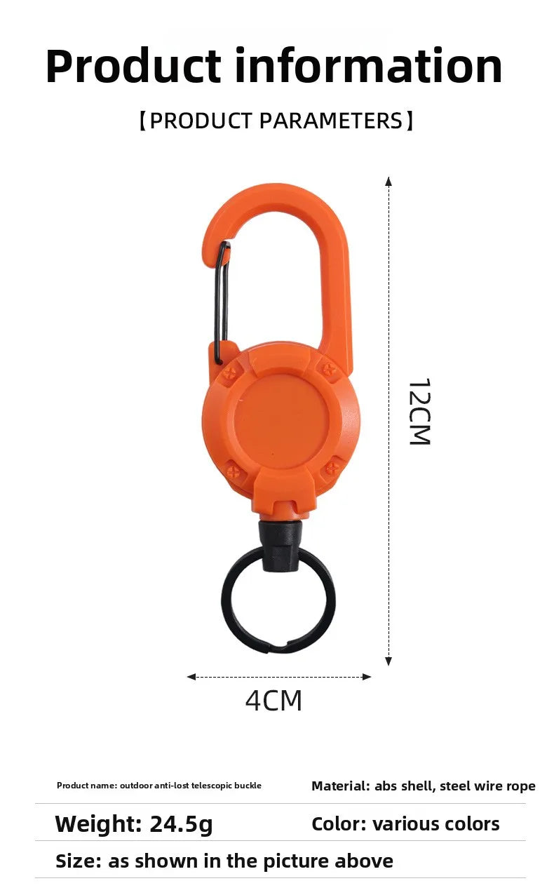 Retractable Steel Keychain