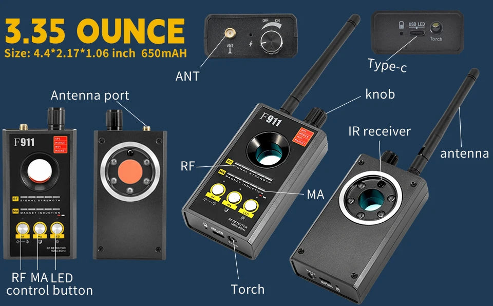 3-in-1 Hidden Camera & RF Signal Detector